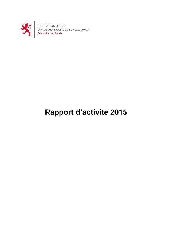 Rapport d’activité 2015