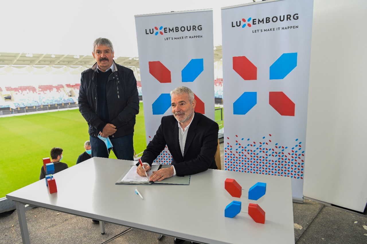 16.07.2020 , conférence de presse et visite du chantier le  nouveaux " Stade de Luxembourg" , photo: Soubry Charles